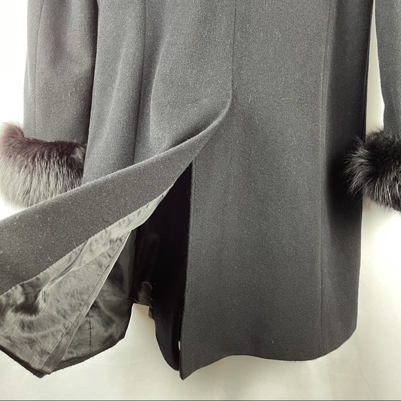 *SOLD Steve by Searle Mid-length Wool Coat with Fur Trim - Picture 10 of 10